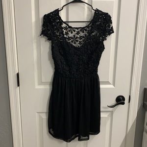 Black dress with flower lace